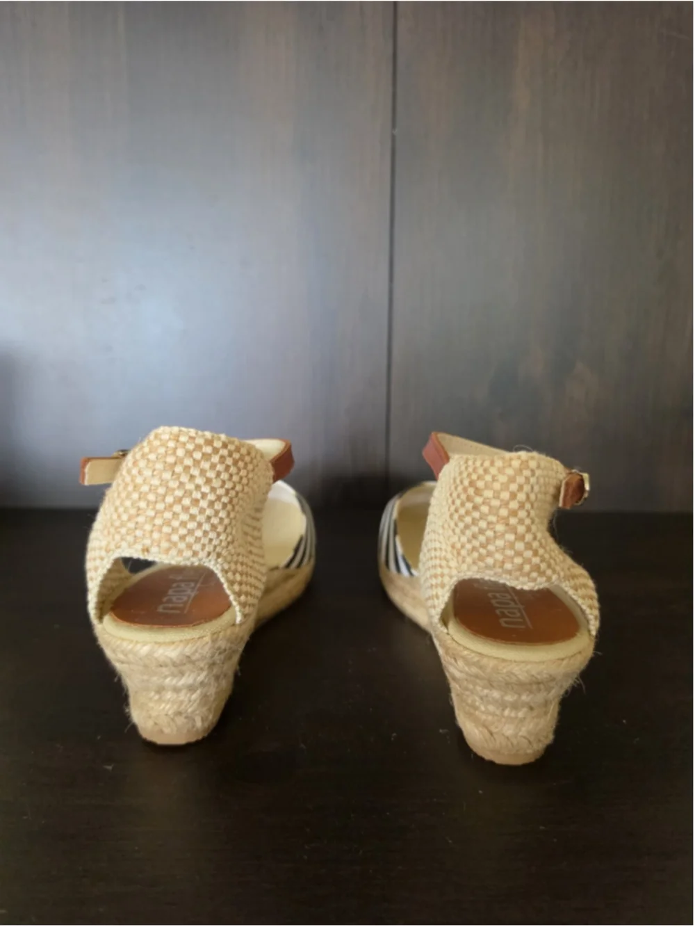 Napa Flex David Tate Espadrille Wedge d'Orsey Sandals 8.5 M (39 EU) Black White